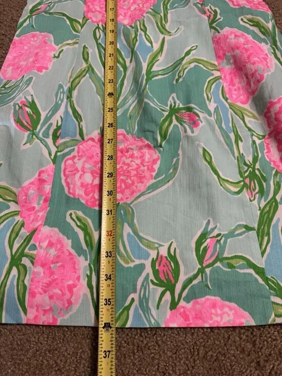 LILLY PULITZER SZ 10 Pearl Shift Floral Dress Poolside Halter Crochet VACATION - Picture 6 of 8